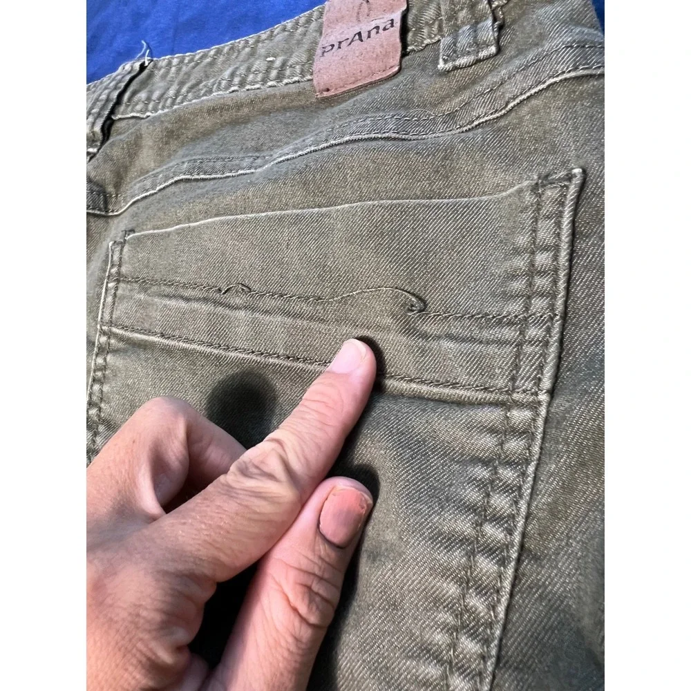 Prana Slim Fit Pants Mens 32x32 Olive Green Five Pocket Trousers